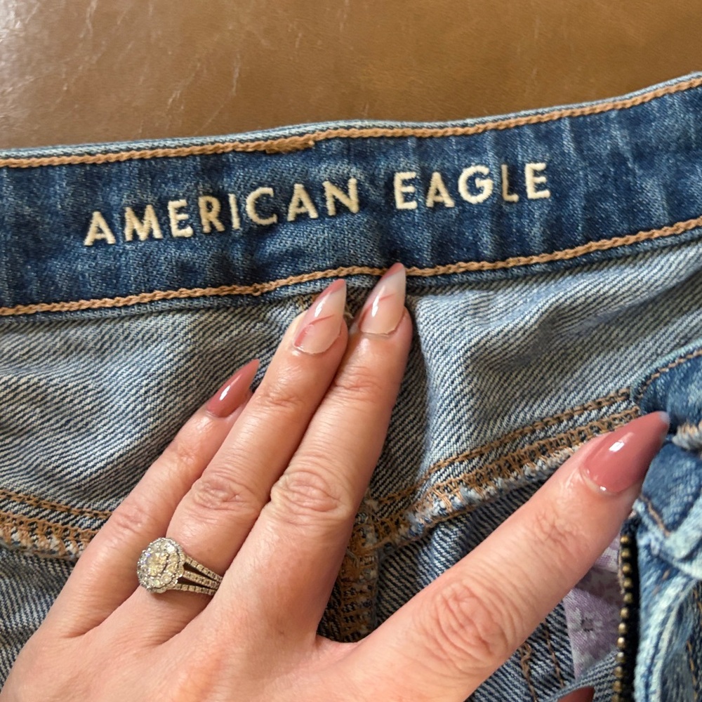 American Eagle patchwork highest rise baggy short - image 2